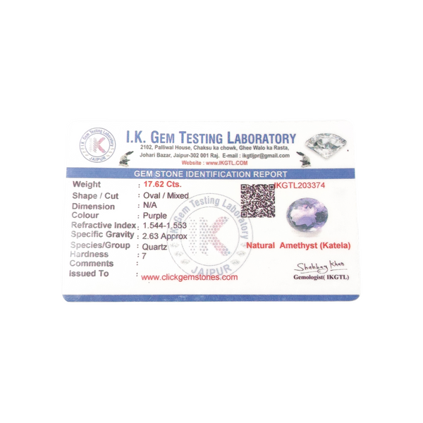 Natural Amethyst 17.62Ct — natural amethyst katela gemstone view 5