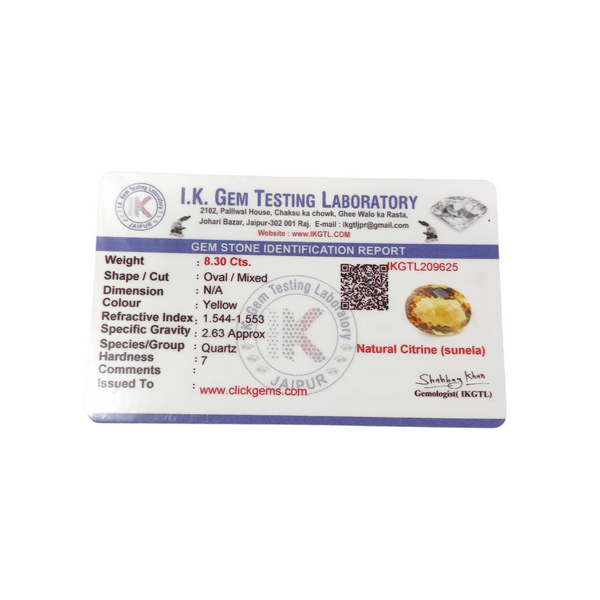Natural Citrine 8.30Ct — natural citrine sunela gemstone view 5