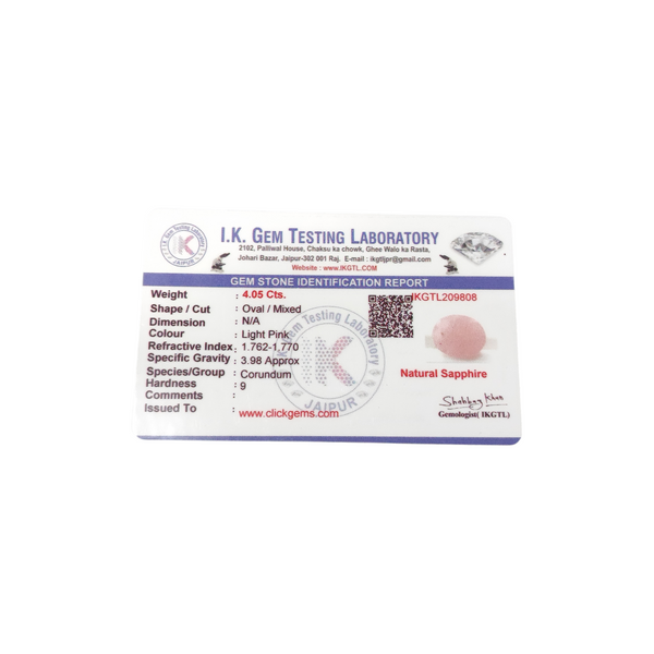 Natural Pink Sapphire 4.05Ct — natural pink sapphire gemstone view 5