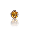 Natural Citrine Silver Ring 4.85 Ct — close up detail, authentic citrine sunela silver ring