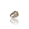 Natural Citrine Silver Ring 5.21 Ct — side view, lab certified natural citrine sunela