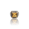 Natural Citrine Silver Ring 5.21 Ct — close up detail, authentic citrine sunela silver ring