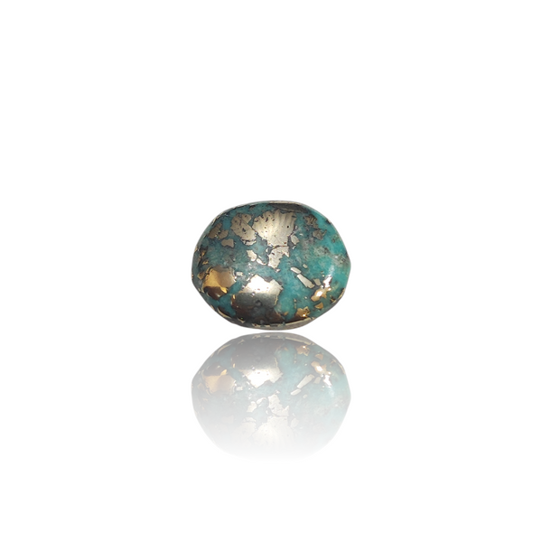 Natural Irani firoza turquoise silver gemstone 12.71ct — lab certified Click Gems
