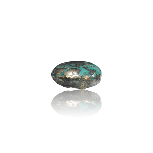 Natural Irani Fairoos 12.71Ct — close up detail, authentic Irani firoza turquoise silver gemstone
