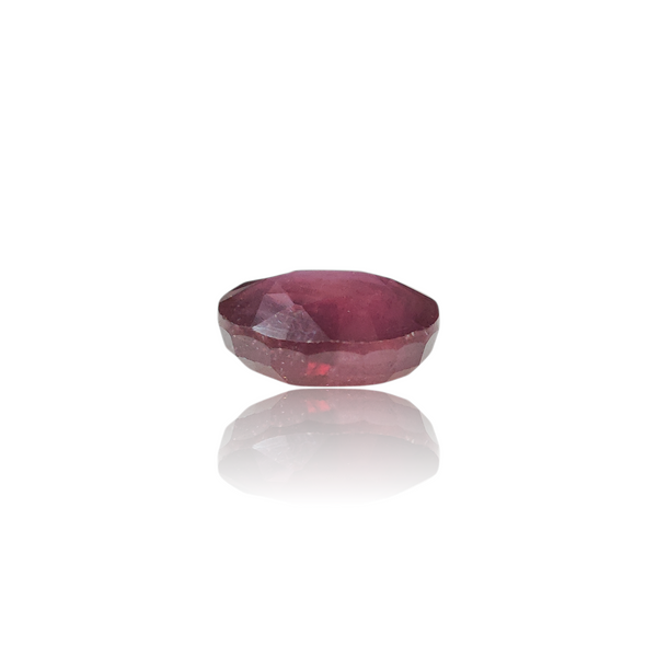 Natural Ruby 12.34Ct — close up detail, authentic natural ruby manik silver gemstone