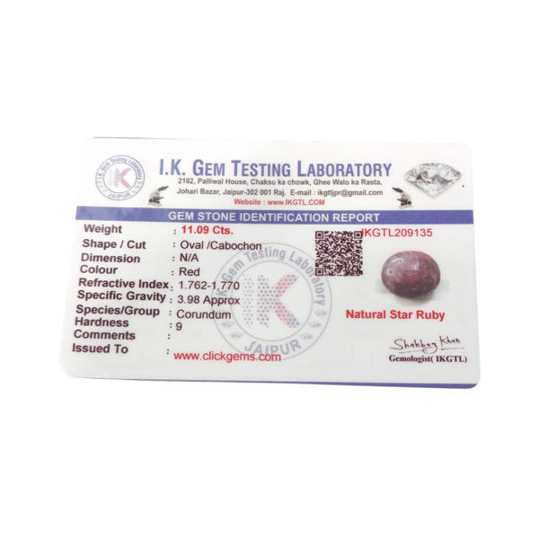Natural Star Ruby 11.09Ct — natural natural ruby manik gemstone view 5
