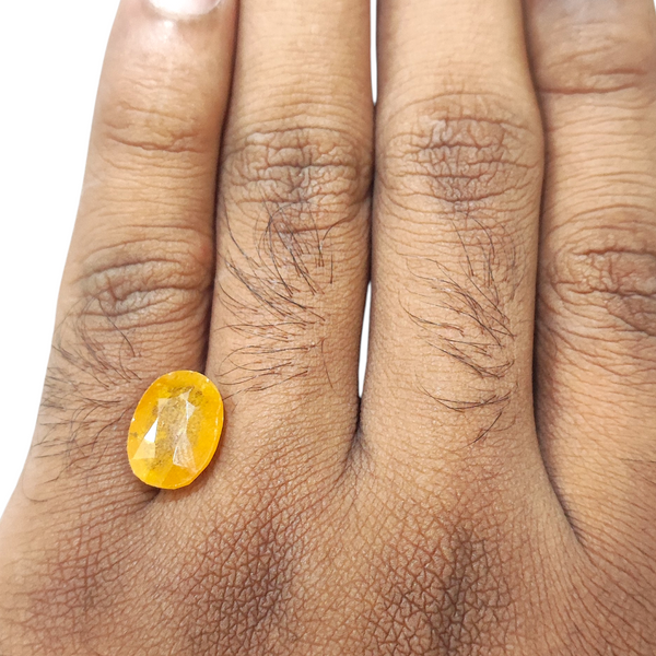 Natural Yellow Sapphire 7.25Ct — natural yellow sapphire pukhraj gemstone view 4