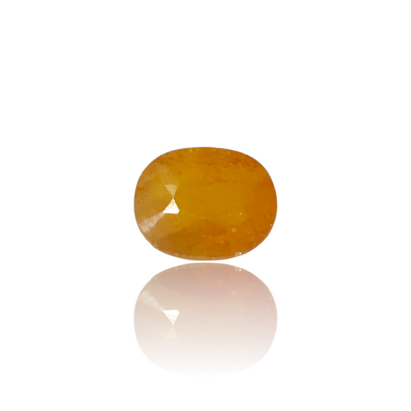 Natural yellow sapphire pukhraj silver gemstone 8.69ct — lab certified Click Gems