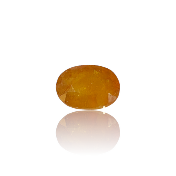 Natural yellow sapphire pukhraj silver gemstone 9.20ct — lab certified Click Gems