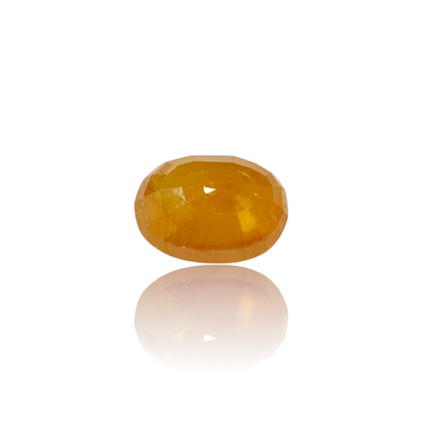 Natural Yellow Sapphire 9.20Ct — side view, lab certified natural yellow sapphire pukhraj