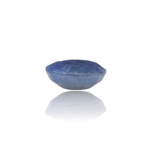 Natural Blue Sapphire 3.22Ct — close up detail, authentic blue sapphire neelam silver gemstone