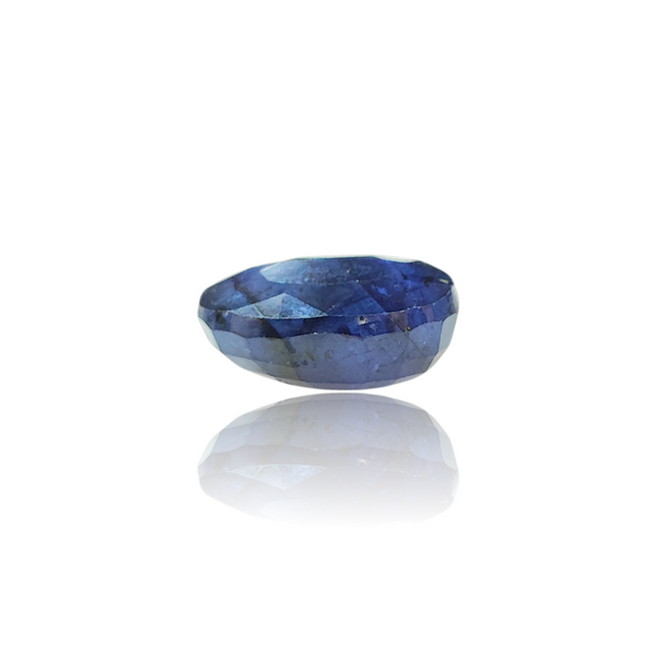 Natural Blue Sapphire 10.00Ct — close up detail, authentic blue sapphire neelam silver gemstone