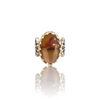 Natural Yamani Aqiq Silver Ring 12.67 Ct