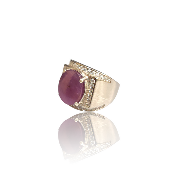 Natural Ruby Silver Ring 9.05 Ct