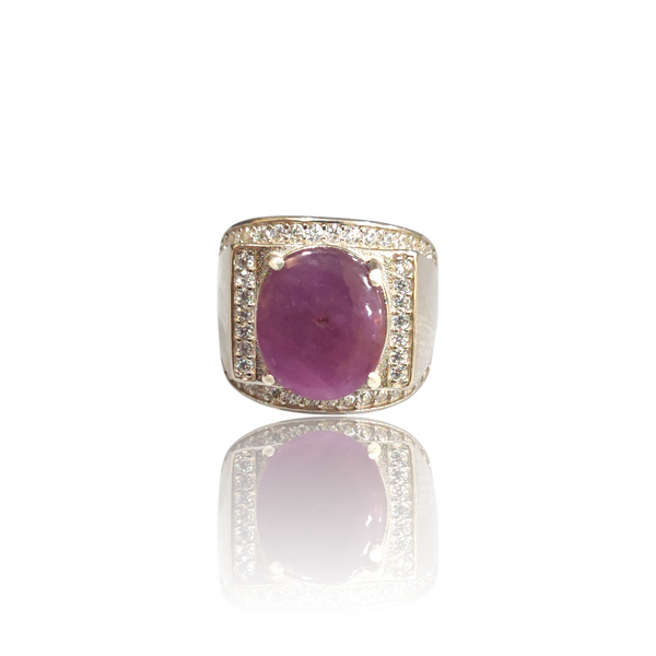 Natural Ruby Silver Ring 9.05 Ct