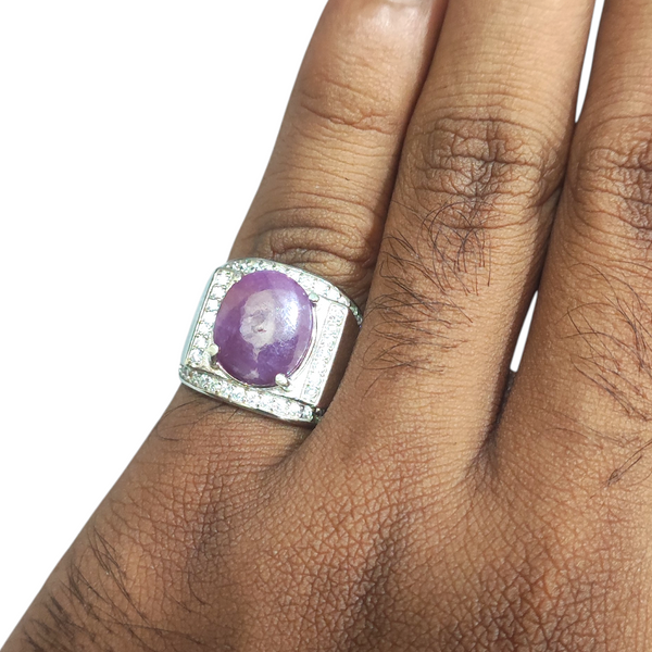 Natural Ruby Silver Ring 9.05 Ct