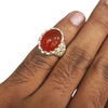 Natural Carnelian Silver Ring 11.47 Ct