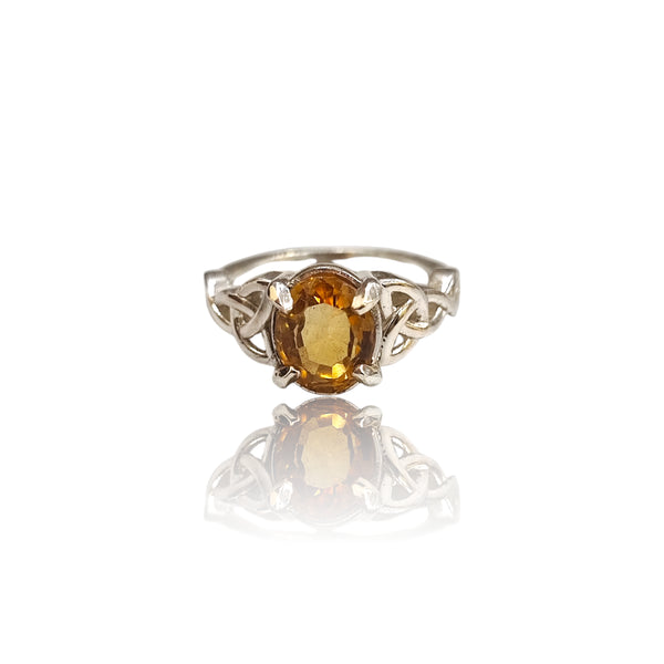 Natural Citrine Silver Ring 1.84 Ct
