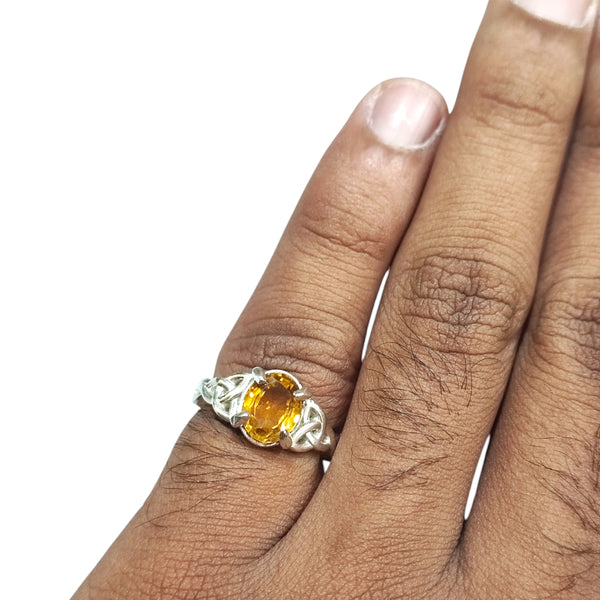 Natural Citrine Silver Ring 1.84 Ct