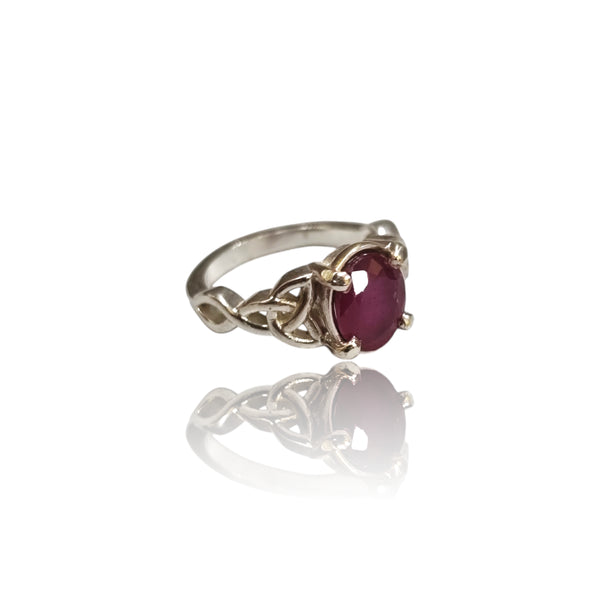 Natural Ruby Silver Ring 2.20 Ct