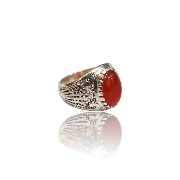 Natural Carnelian Silver Ring 6.62 Ct