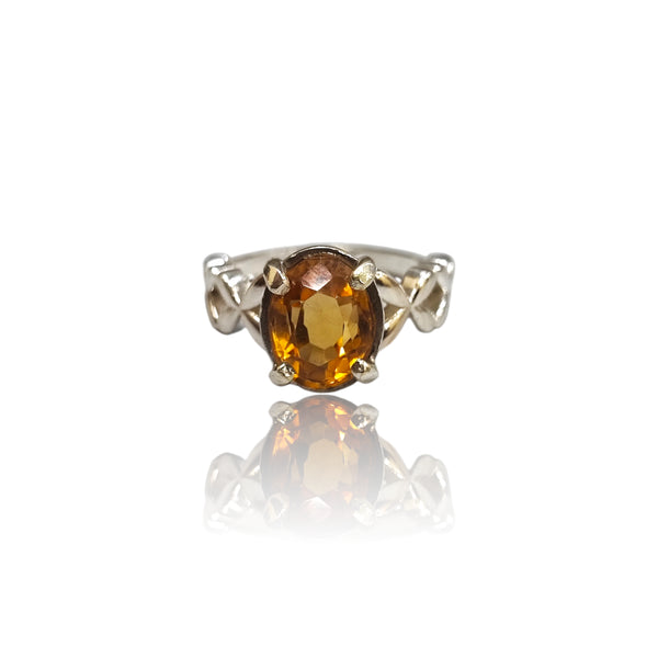 Natural Citrine Silver Ring 2.61 Ct