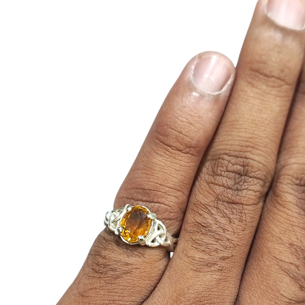 Natural Citrine Silver Ring 2.15 Ct