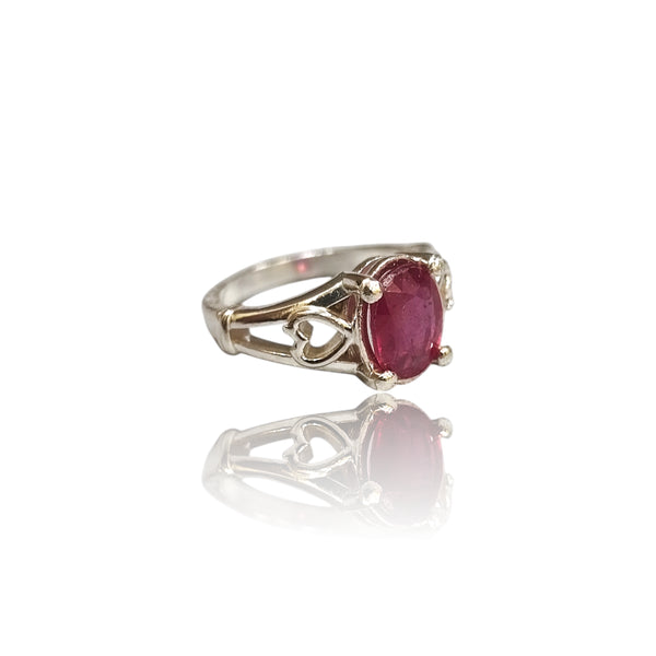 Natural Ruby Silver Ring 2.03 Ct