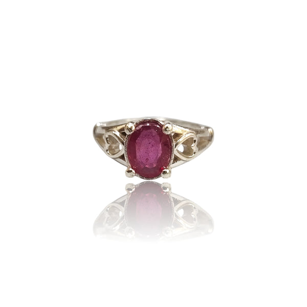 Natural Ruby Silver Ring 2.03 Ct