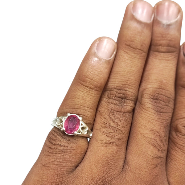 Natural Ruby Silver Ring 2.03 Ct