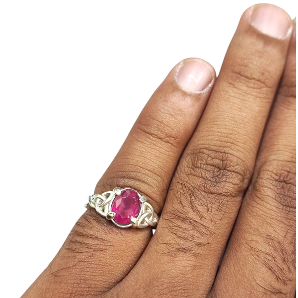 Natural Ruby Silver Ring 2.56 Ct