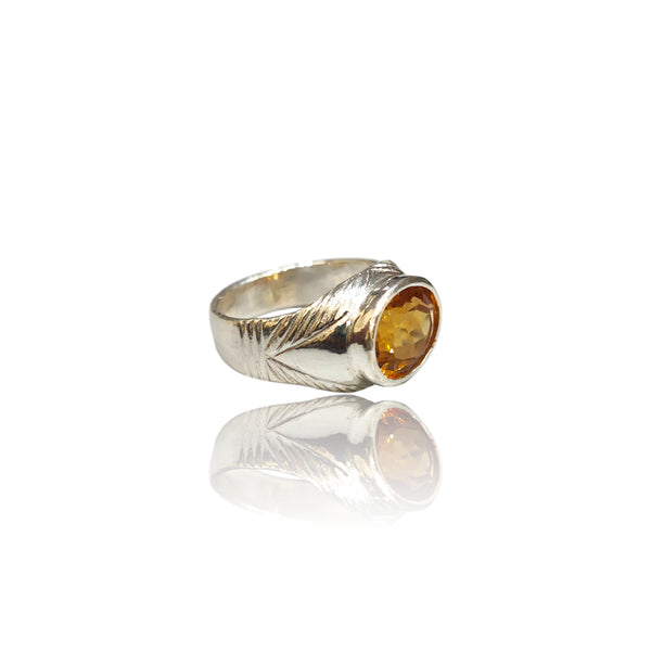 Natural Citrine Silver Ring 3.90 Ct