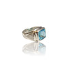 Natural Blue Topaz Silver Ring 8.02 Ct