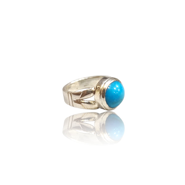 Natural Irani Fairoos Silver Ring 6.45 Ct