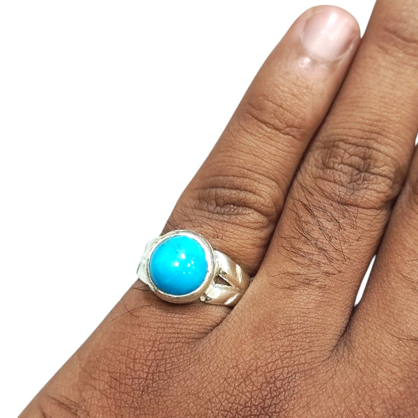 Natural Irani Fairoos Silver Ring 6.45 Ct
