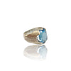 Natural Blue Topaz Silver Ring 7.77 Ct