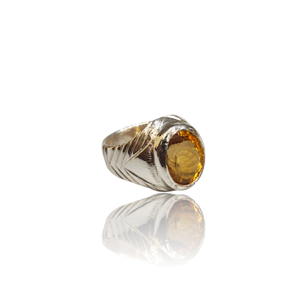 Natural Citrine Silver Ring 4.53 Ct