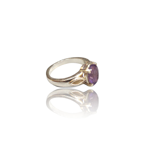 Natural Amethyst Ladies Silver Ring 1.30 Ct
