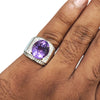 Natural Amethyst Thailand Model Silver Ring 7.85 Ct