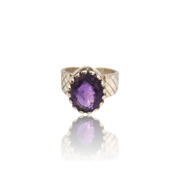 Natural Amethyst Silver Ring 9.54 Ct