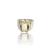 Natural Lemon Quartz Silver Ring 4.21 Ct