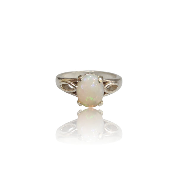 Natural Opal Silver Ring 0.73 Ct