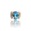 Natural Blue Topaz Silver Ring 8.15 Ct