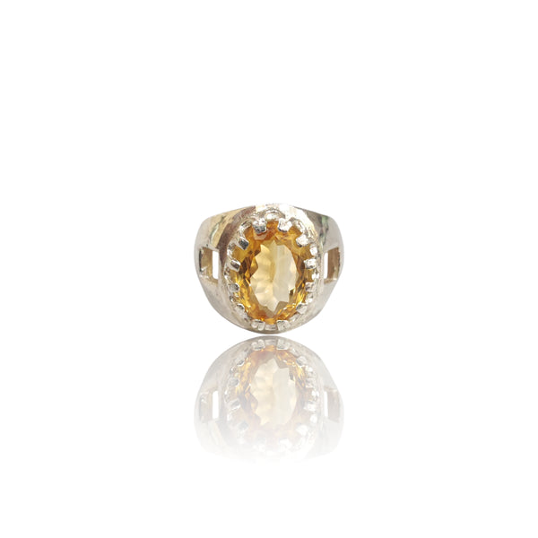 Natural Citrine Silver Ring 4.44 Ct