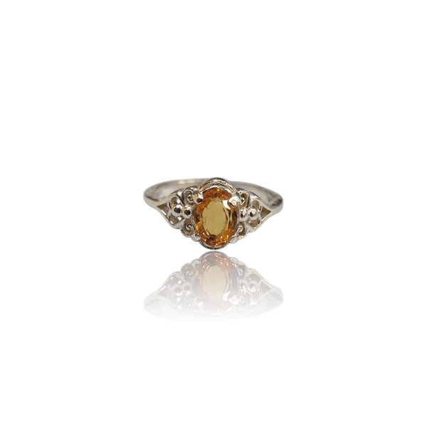 Natural Citrine Ladies Silver Ring 0.80 Ct