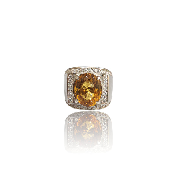 Natural Citrine Thailand Silver Ring 6.40 Ct