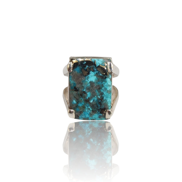 Natural Irani Fairoos Silver Ring 24.55 Ct