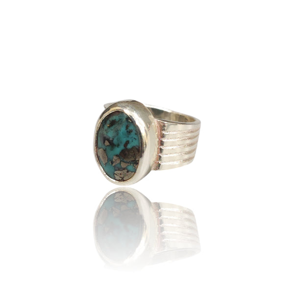Natural Irani Fairoos Silver Ring 9.52 Ct