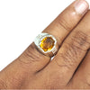 Natural Citrine Silver Ring 5.18 Ct