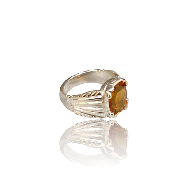 Natural Citrine Silver Ring 3.65 Ct